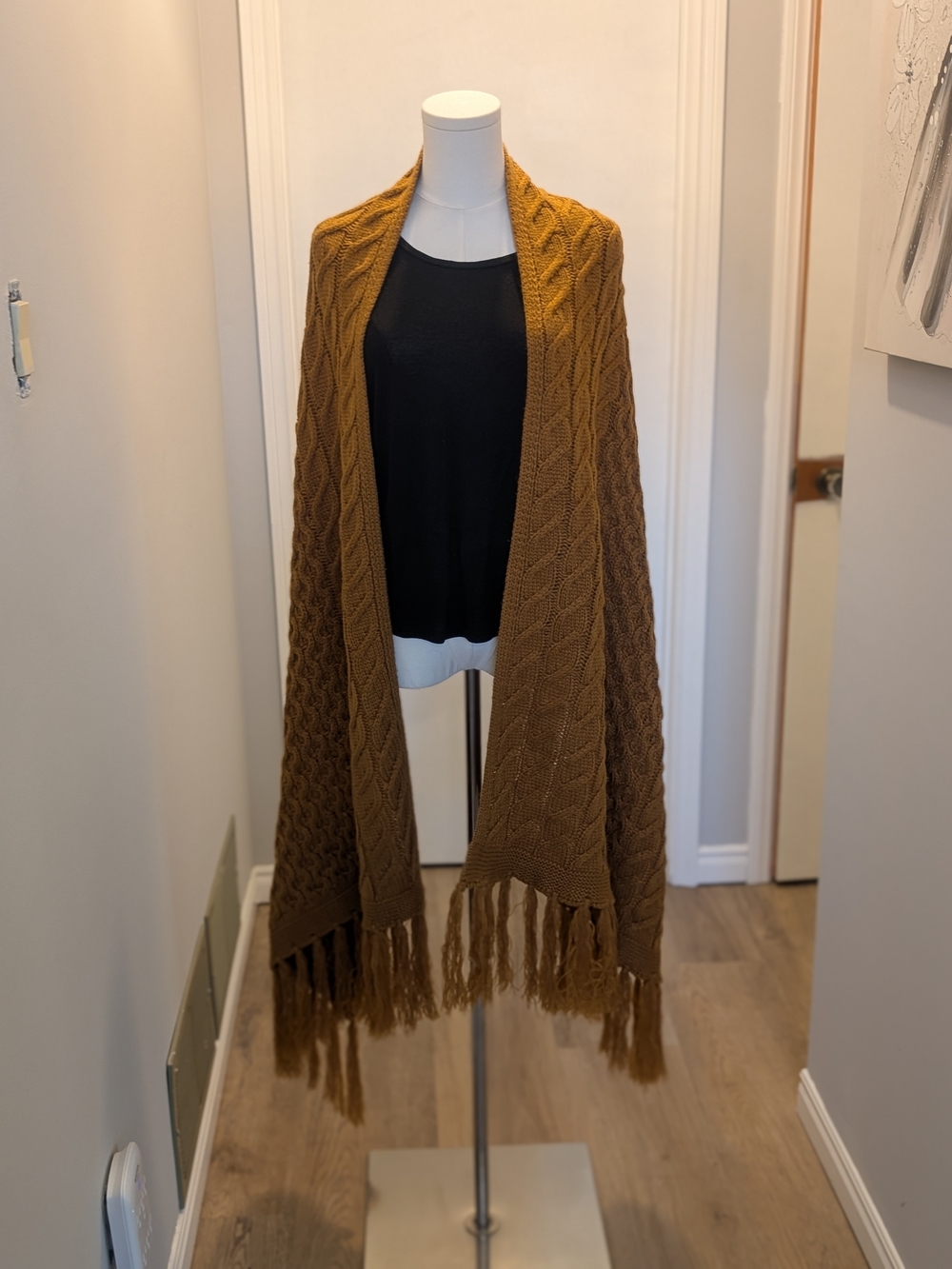 Patricia Nash Cable Knit Fringe Wrap